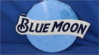 Blue Moon Metal Sign w/Adhesives on Back