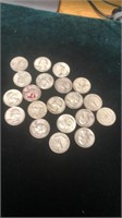 Lot of 20 Silver Quarters Dated 1960