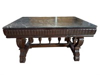 MONUMENTAL WALNUT CARVED M/T TABLE