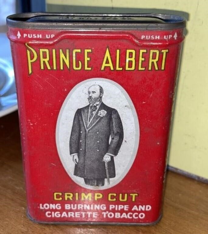 Vtg Prince Albert Crimp Cut Tobacco Tin, 1 5/8oz