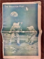 Houston Post Moon Landing News Paper