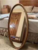 Oak frame over wall mirror double glass 42 inches