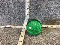 Green Glass Paperweight