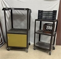 (2) Metal Rolling Carts w/ Contents