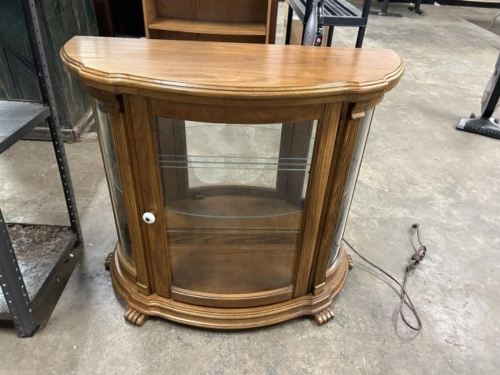 SMALL CURIO CABINET-LIGHTS UP-34 X 30