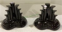 Great pair of art deco fiesta candlesticks