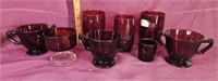 Variety of ruby red cups