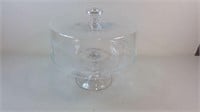Federal Glass Etched Floral Cake Stand And Dome