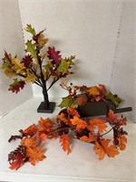 Fall foliage wheel barrow