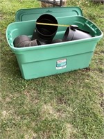 Large tote with lid and stove Pipe