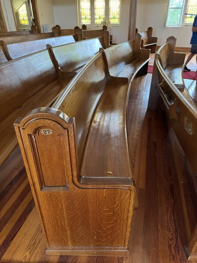 Vintage Wooden Church Pew Curved 17\'  #27 & #28