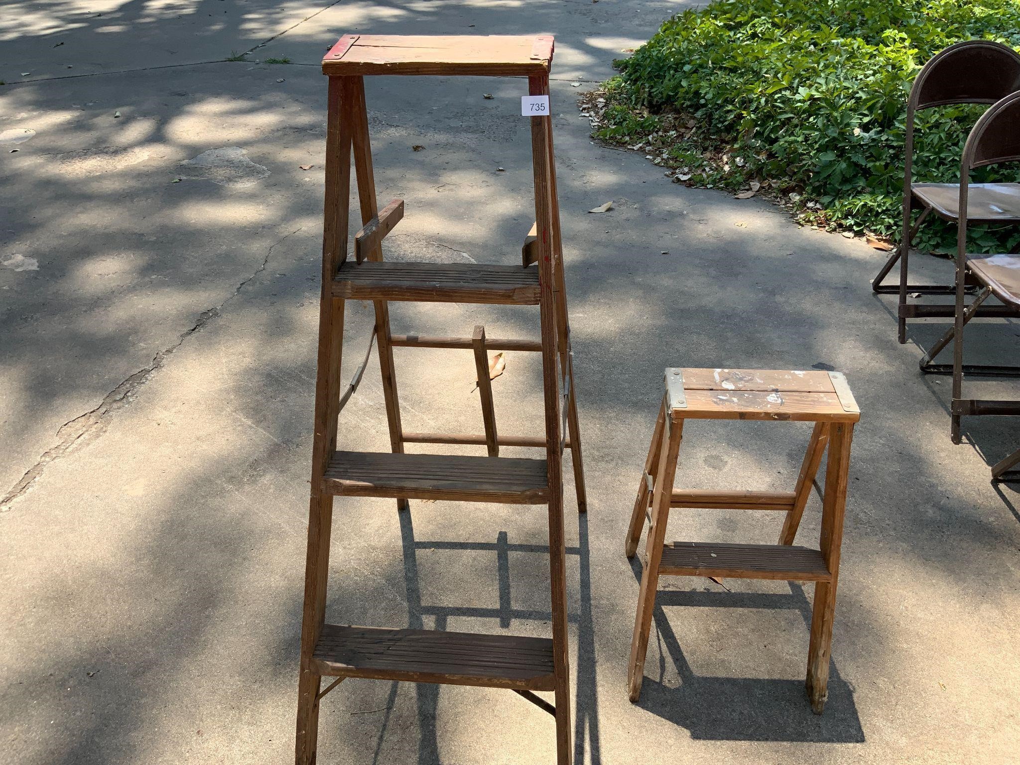 Small Wooden Ladder & Stepstool