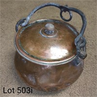Copper Pot w/ Lid & Handle