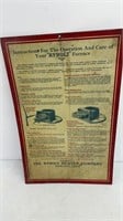 Vintage Rybolt Furnace Sign