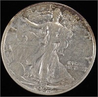 1927-S WALKING LIBERTY HALF DOLLAR AU