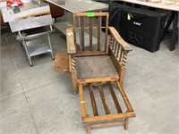 Vintage Oak Morris Like Chair 54 x 33 x 29