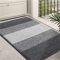 M171  Buganda Striped Door Mat 24x36 Grey