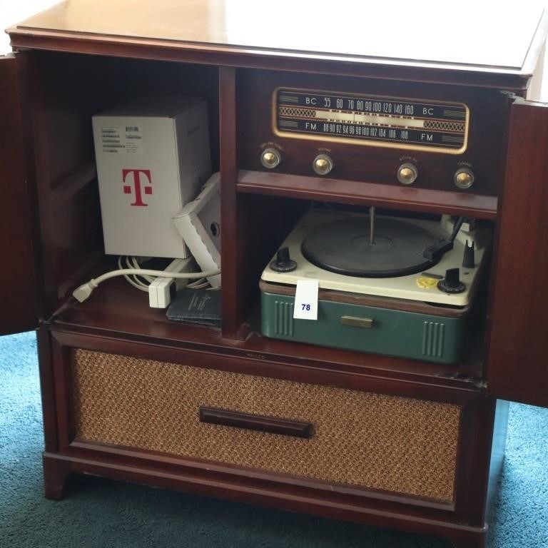 Mid Century Philco Radio cabinet with turntable