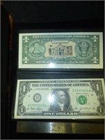 2pc US $1 Colorized "Alamo" Notes US One Dollar