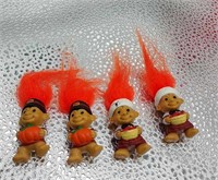 Lot of 4 Thanksgiving Troll Dolls