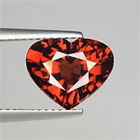 Mandarin Orange Spessartite Garnet Heart 1.10 Ct{F