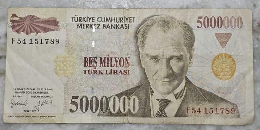 Turkey 5 Million Lira Banknote 1997