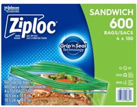 4-Pk / 150-Pc Ziploc Brand Sandwhich Bags