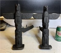 Cast iron Totems( FIREPLACE DOGS)