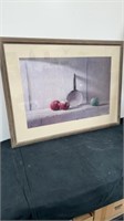 Framed signed dated matted picture 29.5 X 39
