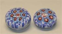 (2) Millefiori Cane Paperweights