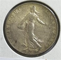 1818 France 1 Franc Silver