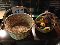 2 Wicker Baskets with contents