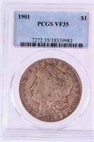 Coin 1901-P Morgan Silver Dollar Graded PCGS VF35
