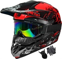 Dirt Bike Helmets Youth Motocross Adult Red  SM.