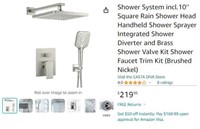 B2369 Shower System incl.10'' Square Rain Shower