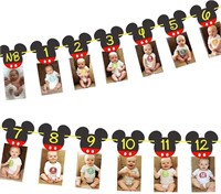 mickey mouse 12 month photo banner