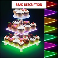 Acrylic Cupcake Stand  3 Tier LED Display