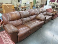 Leather Reclining Sofa + Love Seat