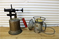 Antique torch and lantern