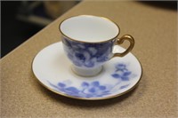 Flow Blue Cup and Saucer