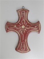 Folk Art Spanish Artisan Pottery Cross