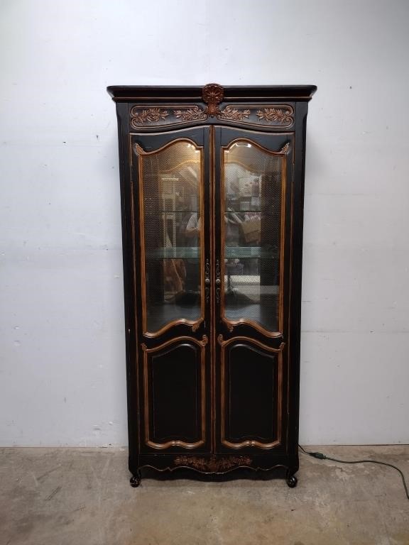 Louis Shanks French Country Lighted Curio Cabinet