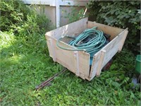 homemade yard trailer 32" x 43", garden hose