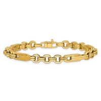 14 Kt Polished Fancy Link Bracelet