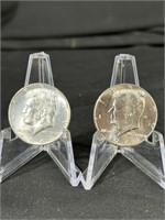 Two1964 Kennedy Half Dollars, Appear to be Uncircu