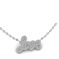 14K WHITE GOLD 3.00CT LOVE PENDANT