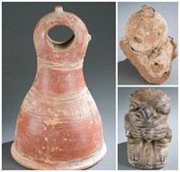 3 West African stone and clay objects. 20th centur