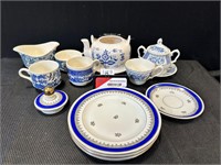 Blue & White Dishes, Cups, Etc