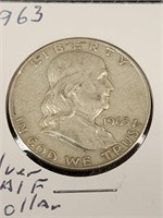 1963 D Franklin half dollar