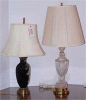 Floral font table lamp and pattern glass table